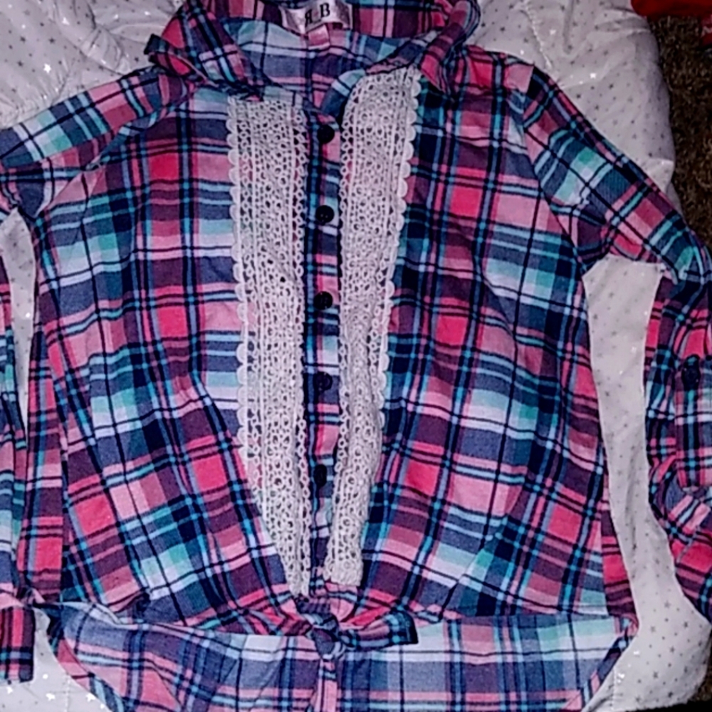 Long sleeve button up 10/12M girl